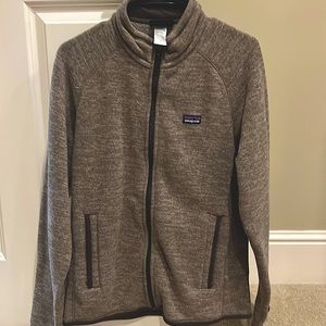 Mens Patagonia full zip sweater jacket. Size Medium Heather brown.